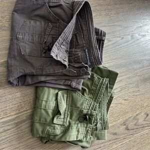 Brandy melville cargo pants- one pair black and one green